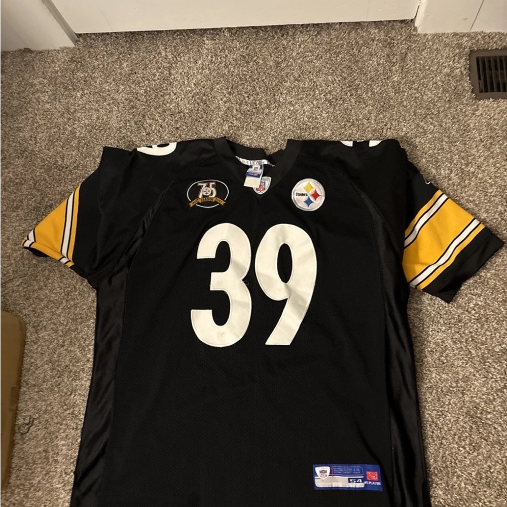 75th Anniversary NFL Stitched Willie
Parker Jersey#39 Pittsburgh
SteelersSize 52